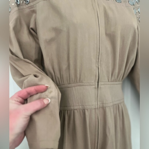 Rare luxury vintage beige cream Lillie Rubin studded jumpsuit one piece romper - Picture 4 of 5